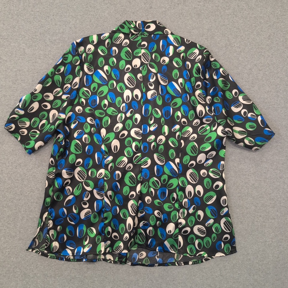 Cato Women's XL Short Sleeve Button Down Blouse Abstract Print Top - Picture 3 of 3